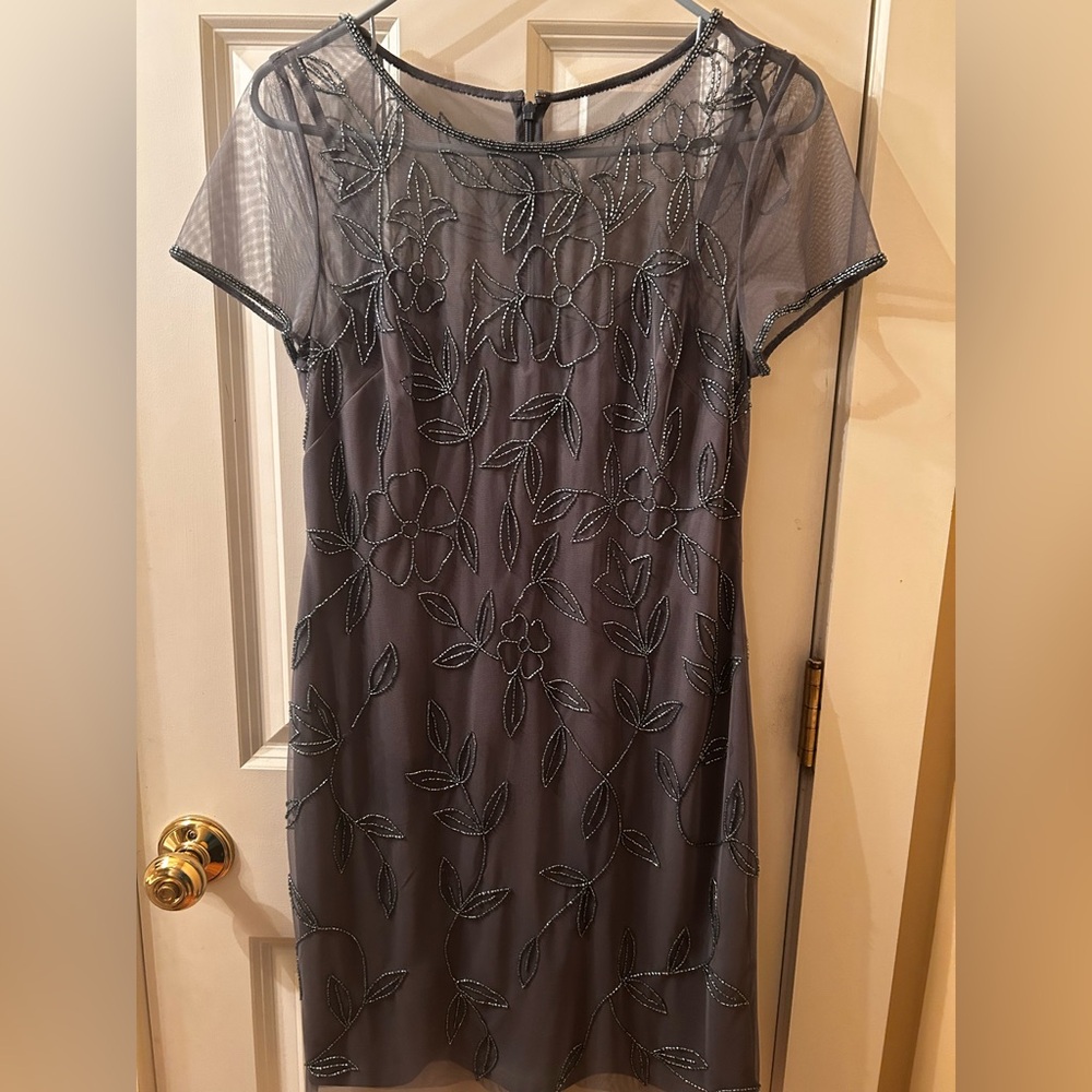 Adrianna Pappel Dress Grey beaded